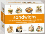 Coffret sanwichs. 1 livre de 30 recettes, 2 emporte-pièce rond et étoilé, 1 moule découpe-sandwich