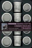 Coffret café gourmand. Panna cotta, Crèmes brulées, Tiramisu