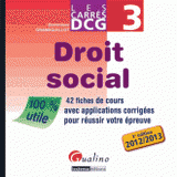 Droit social DCG 3. 42 fiches de cours avec applications corrigées pour réussir votre épreuve
3e édition