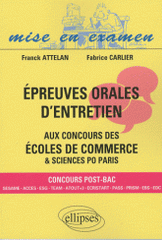 Epreuves orales d'entretien aux concours des écoles de commerces & sciences po Paris