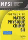 Formulaire MPSI mathématiques physique-chimie SII