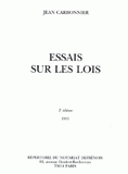 ESSAIS SUR LES LOIS. 2ème édition 1995