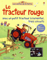 Le tracteur rouge. Avec un petit tracteur à remonter, trois circuits