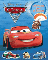 Coloriages, jeux et stickers Cars 2 Bleu