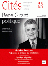 Cités N° 53/2013
René Girard politique