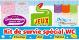 Kit de survie spécial wc. Gribouillage, jeux, humour