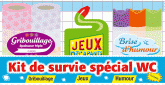 Kit de survie spécial wc. Gribouillage, jeux, humour