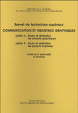 BTS Communication et industries graphiques. Option A : étude et réalisation de produits graphiques ; Option B : étude et réalisation de produits imprimés