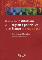 Histoire des institutions et des régimes politiques de la France de 1789 à 1958
9e édition