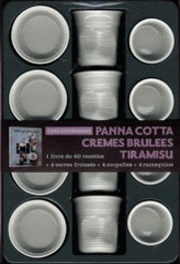 Coffret café gourmand. Panna cotta, Crèmes brulées, Tiramisu