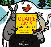 Quatre amis dans la neige