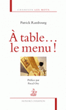 A table... le menu !
