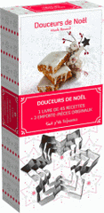 Coffret douceurs de Noël. 1 livre de 45 recettes + 3 emporte-pièces originaux