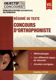 Concours d'orthophoniste. Résumé de texte
édition 2012