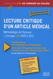 Lecture critique d'un article médical. Méthodologie de l'épreuve