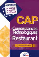 CAP Connaissances Technologiques de Restaurant
édition 2006