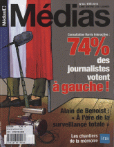 Médias N° 33, été 2012
74 % des journalisres votent à gauche